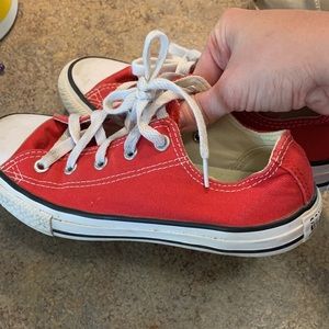 Girls Red Converse size 2